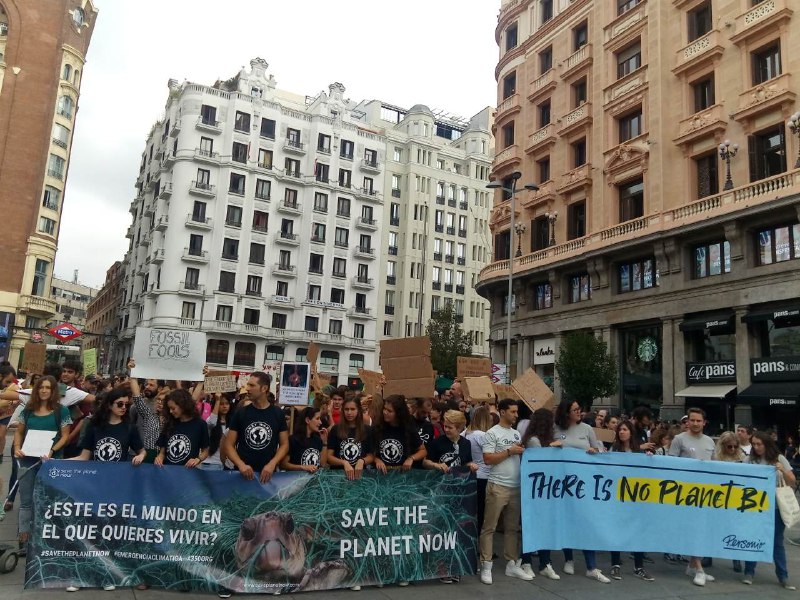 Foto de una manifestación por el clima en Madrid el 20 de septiembre de 2019